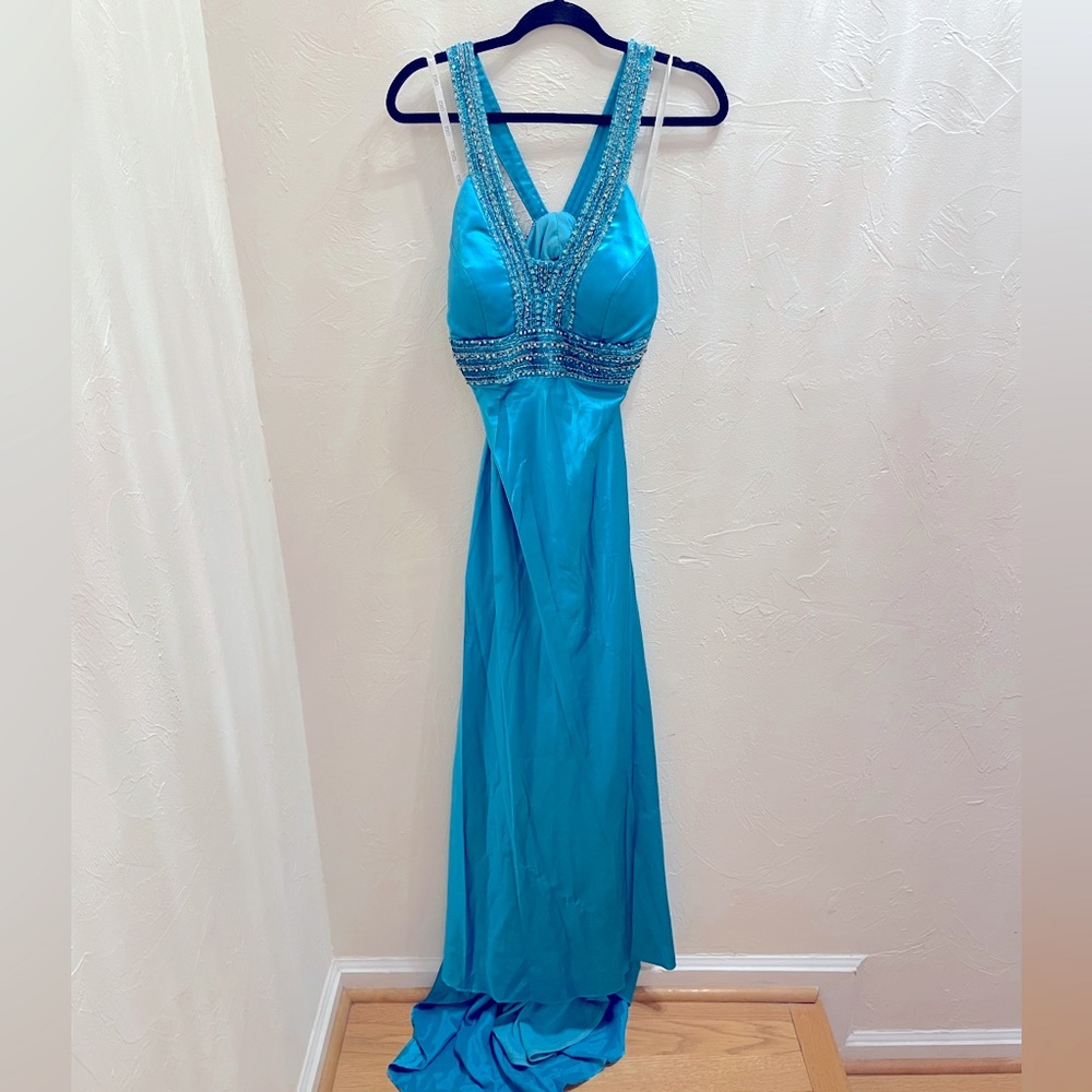 Aqua blue prom dress size 12